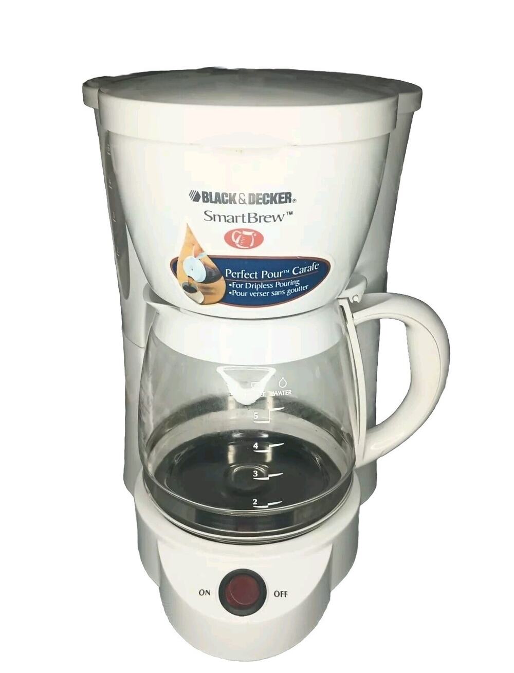 Small Black & Decker SmartBrew coffee maker model White DCM500 Works Great
